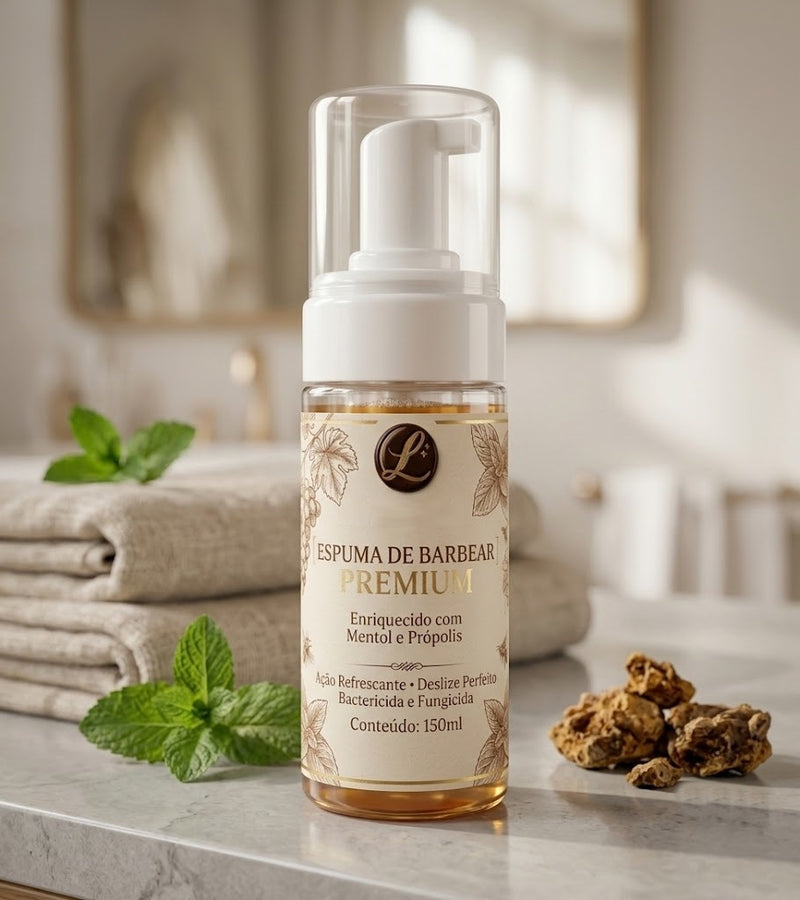 Espuma de Barbear Premium com Mentol e Própolis 150ml